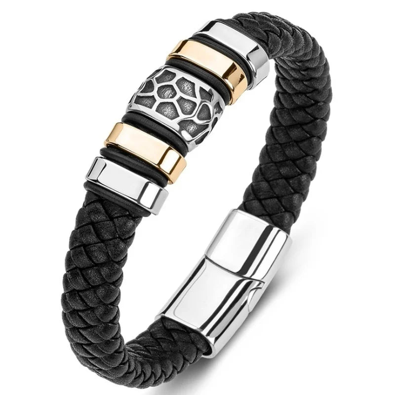 Business Style Leather Men’s Bracelet - Jeglowstore