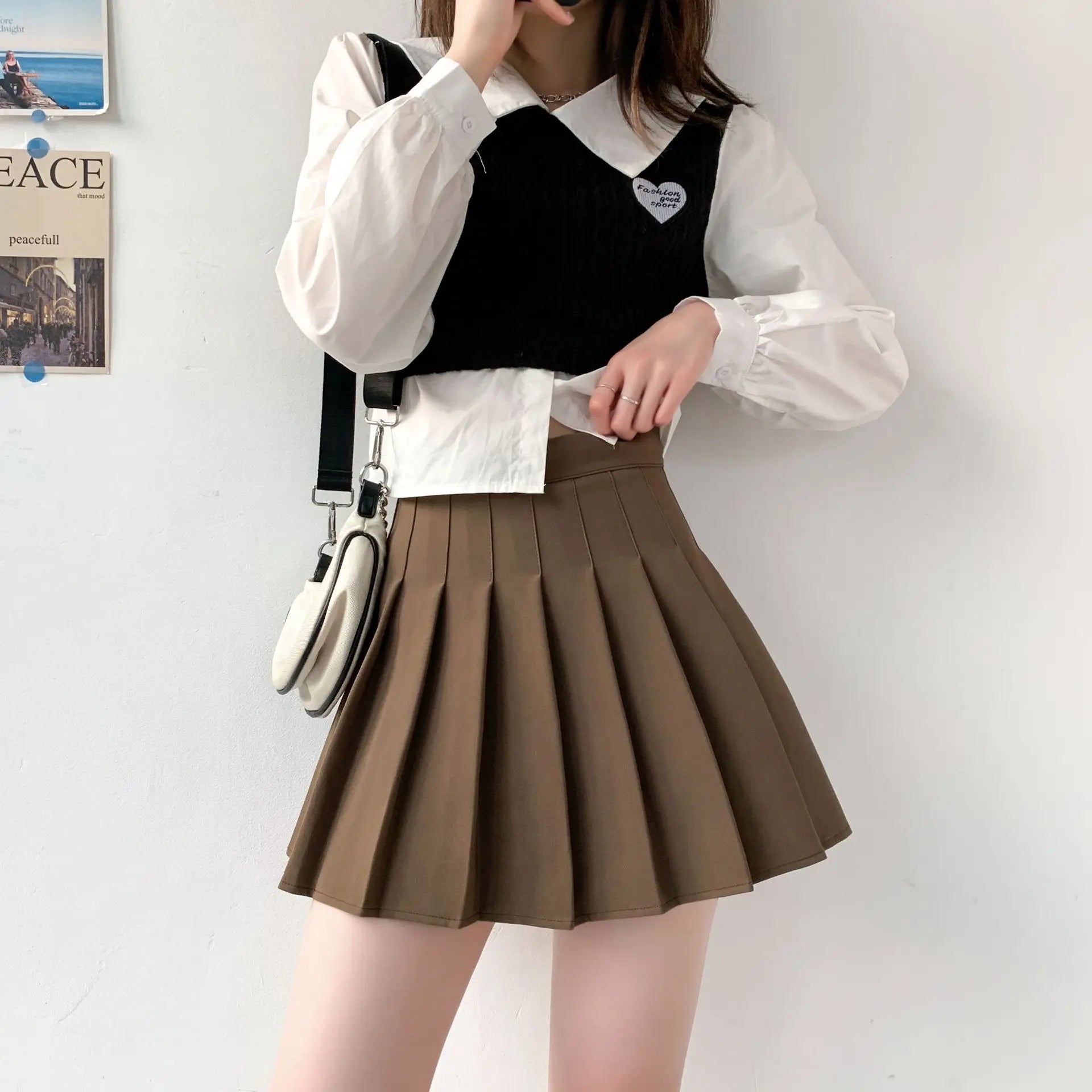 High Waist Pleated Mini Skirt