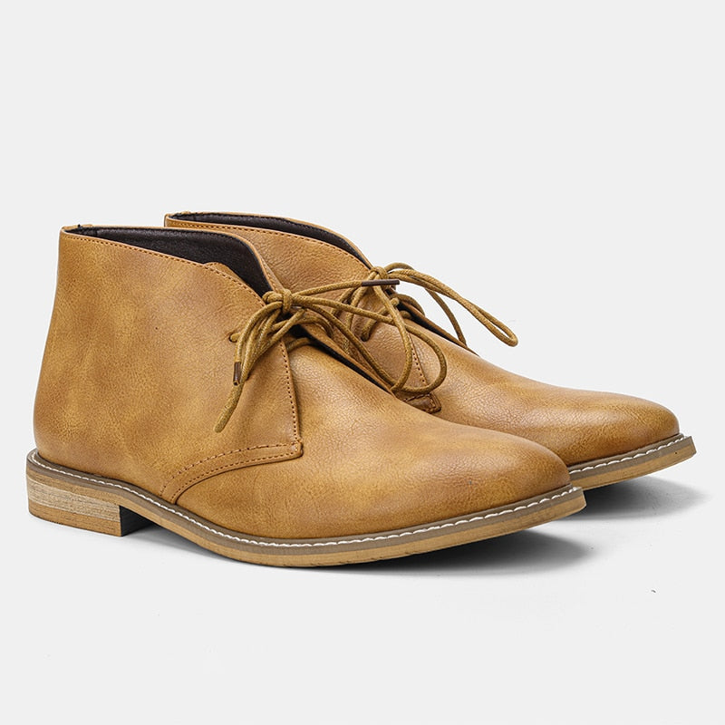 Size 39-46 Retro Desert Boots Brand Men's Leather Boots Comfortable Ankle Boots For Men #KD581