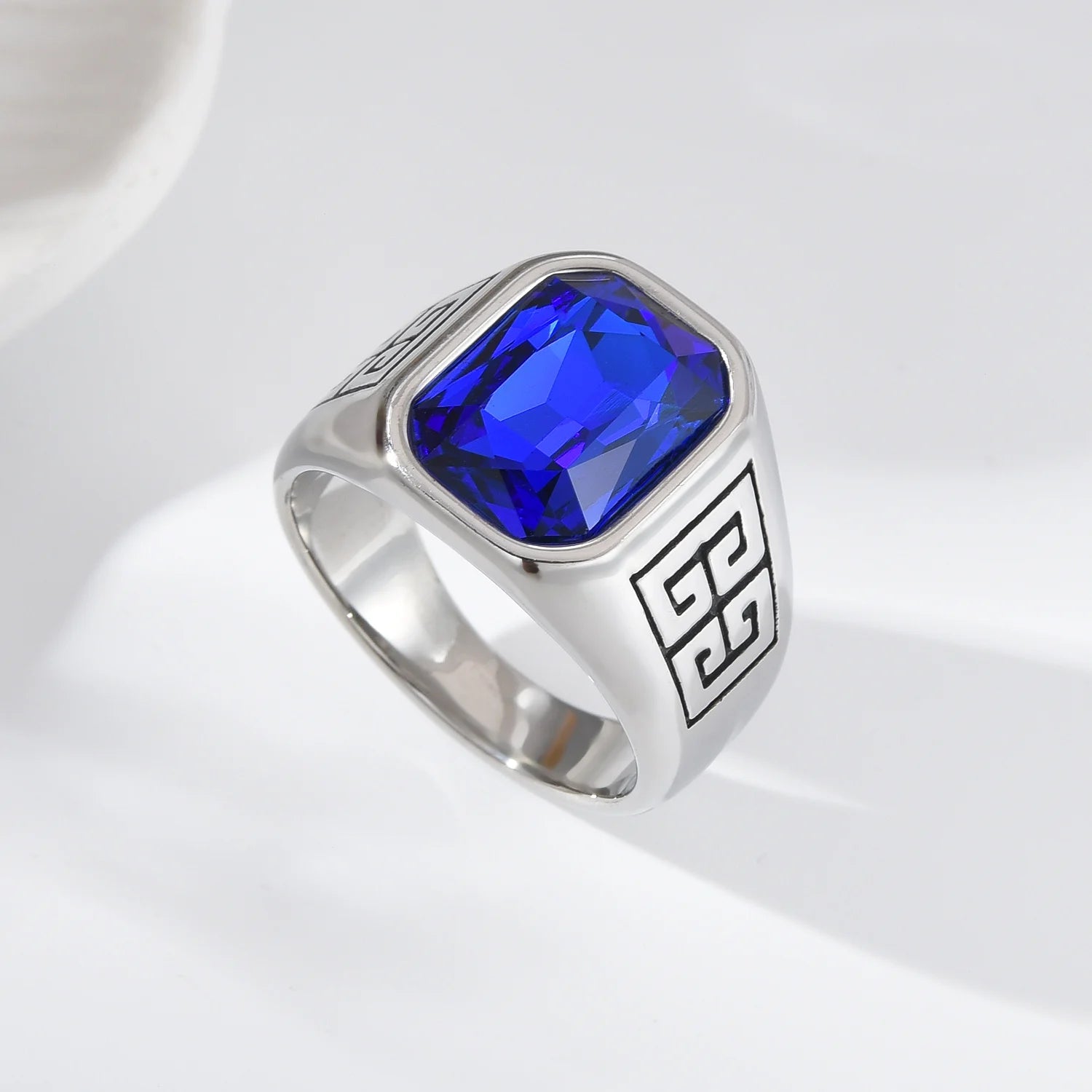 A3485 Men's High Quality 316LStainless Steel Onyx Watchband Rings Classic Fashion Trend Jewelry Product - Jeglowstore