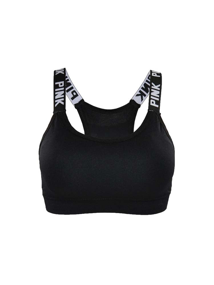 Women's Sports Bra Push Up Fitness Bra Yoga Bra Sport Underwear Running Gym Fitness Tops Black White Letters Seamless Underwear