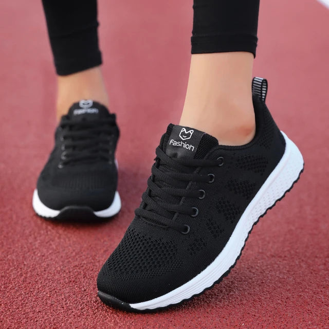 Women’s Breathable Mesh Lace-Up Sneakers - Jeglowstore