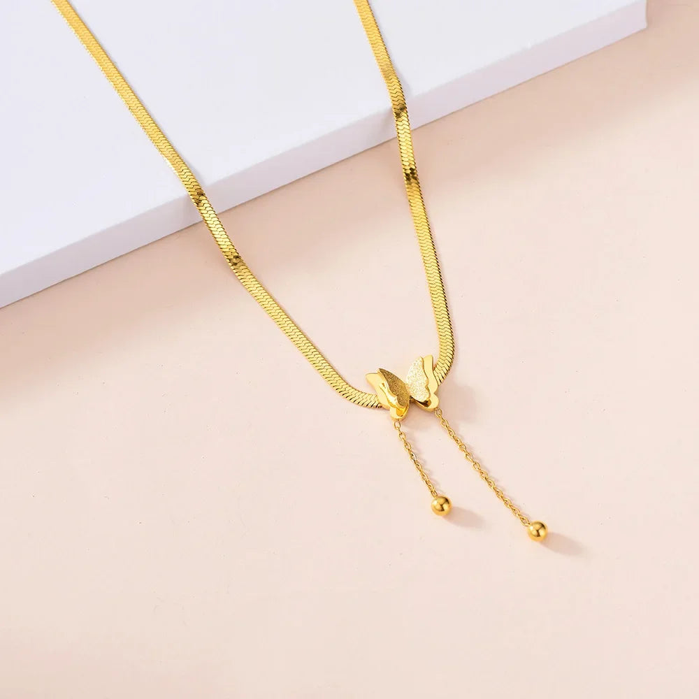 Vintage Gold Butterfly Choker Necklace - Jeglowstore