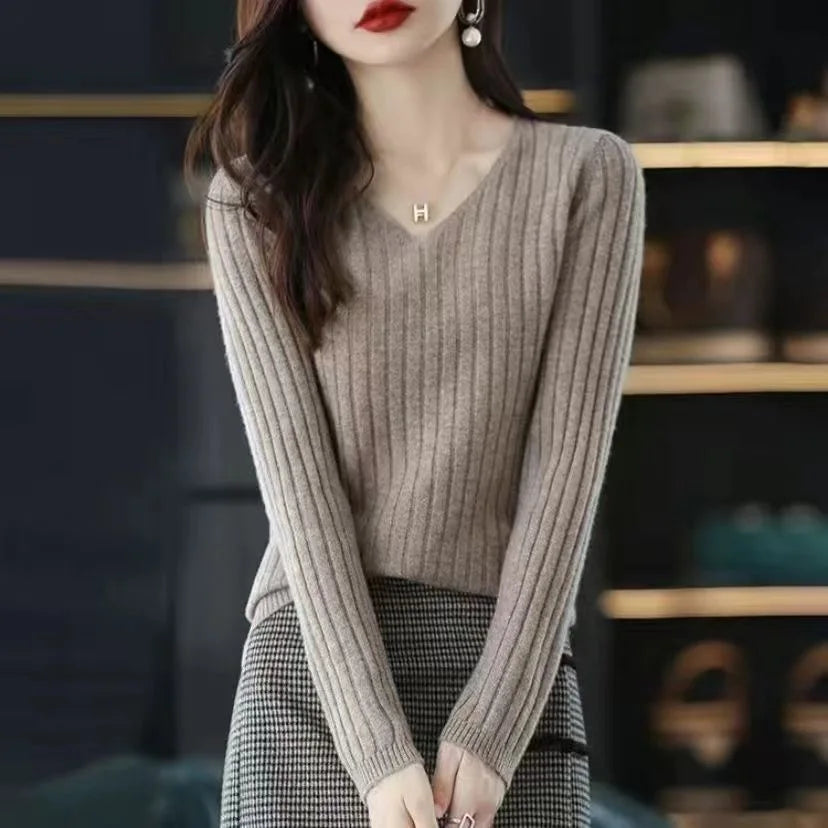 Women’s V-Neck Knit Sweater