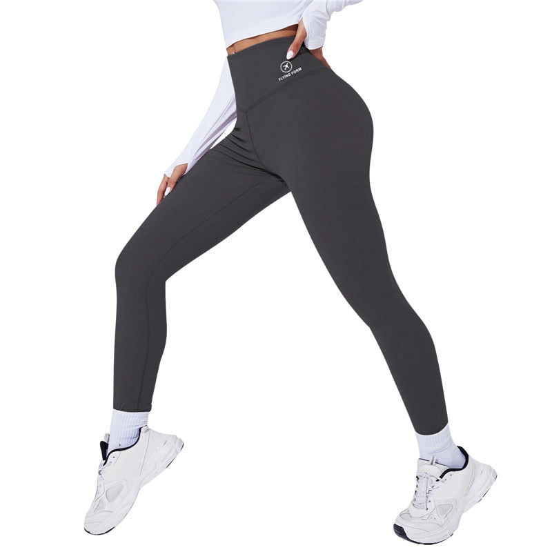 Sexy Crossed Waist Yoga Pants Women V-Waist Scrunch Butt Leggings Seamless Fitness Workout Push Up Tights Casual Sports Trousers