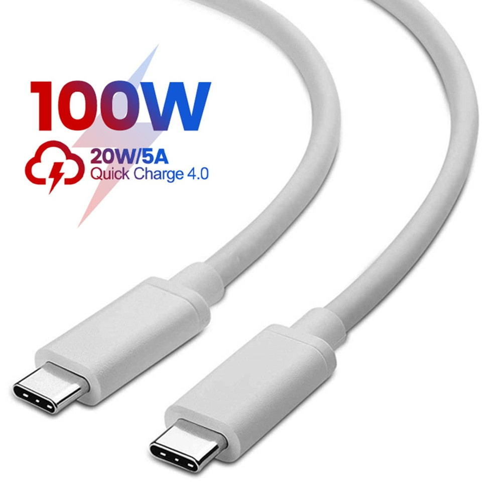 PD 100W USB C to USB Type-C Cable Fast Charge Data Cable For Huawei P30 Samsung Xiaomi Phone Data Line Quick Charge Accessories