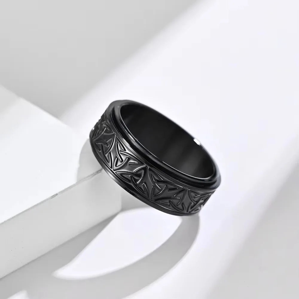 Viking Celtic Rune Rotating Stainless Steel Ring - Jeglowstore