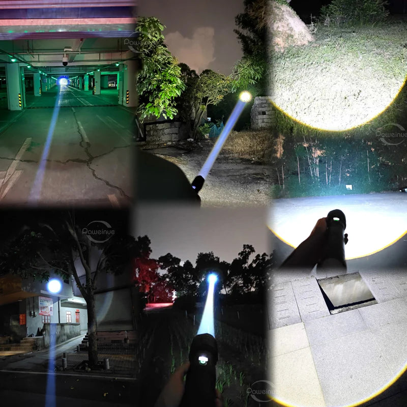 1000000LM Ultra Powerful Handheld Flashlight High Power Rechargeable Torch Long range 3000M Flash Lights Outdoor Camping Lantern - Jeglowstore