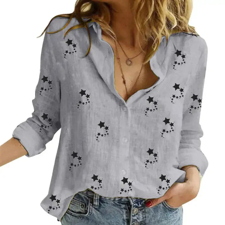 Women’s Spring Autumn Linen Shirt - Jeglowstore