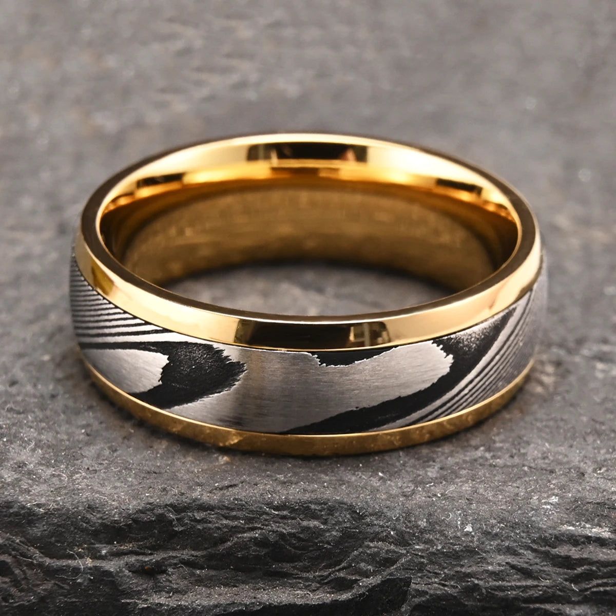 8mm Damascus Steel Wedding Ring - Jeglowstore