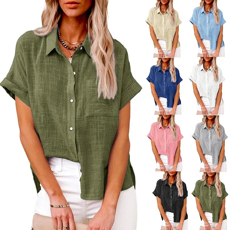 Women’s Short Sleeve Linen Top