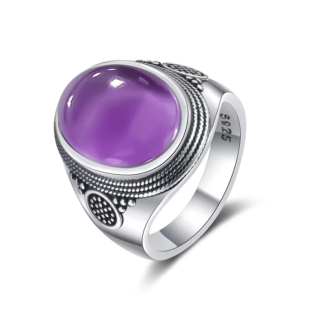 Vintage Black Onyx Sterling Silver Ring - Jeglowstore