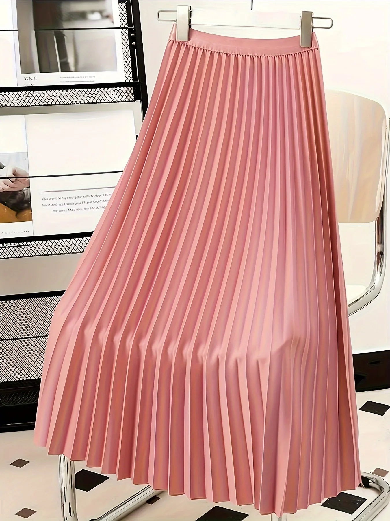 Women’s Vintage Pleated Long Skirt Casual Elegant