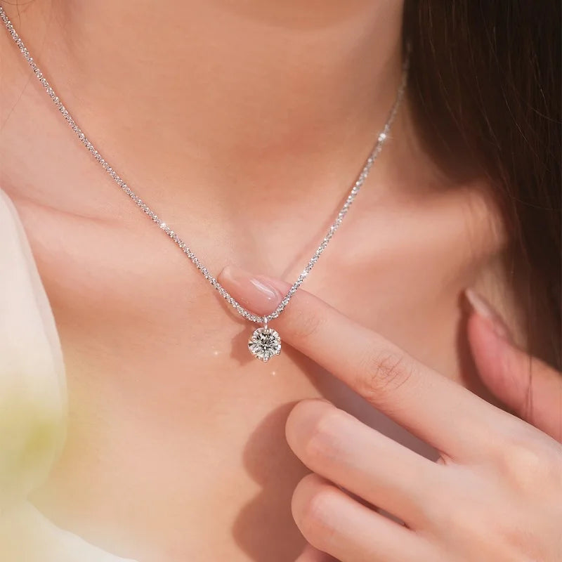 Sparkling Moissanite Silver Necklace - Jeglowstore
