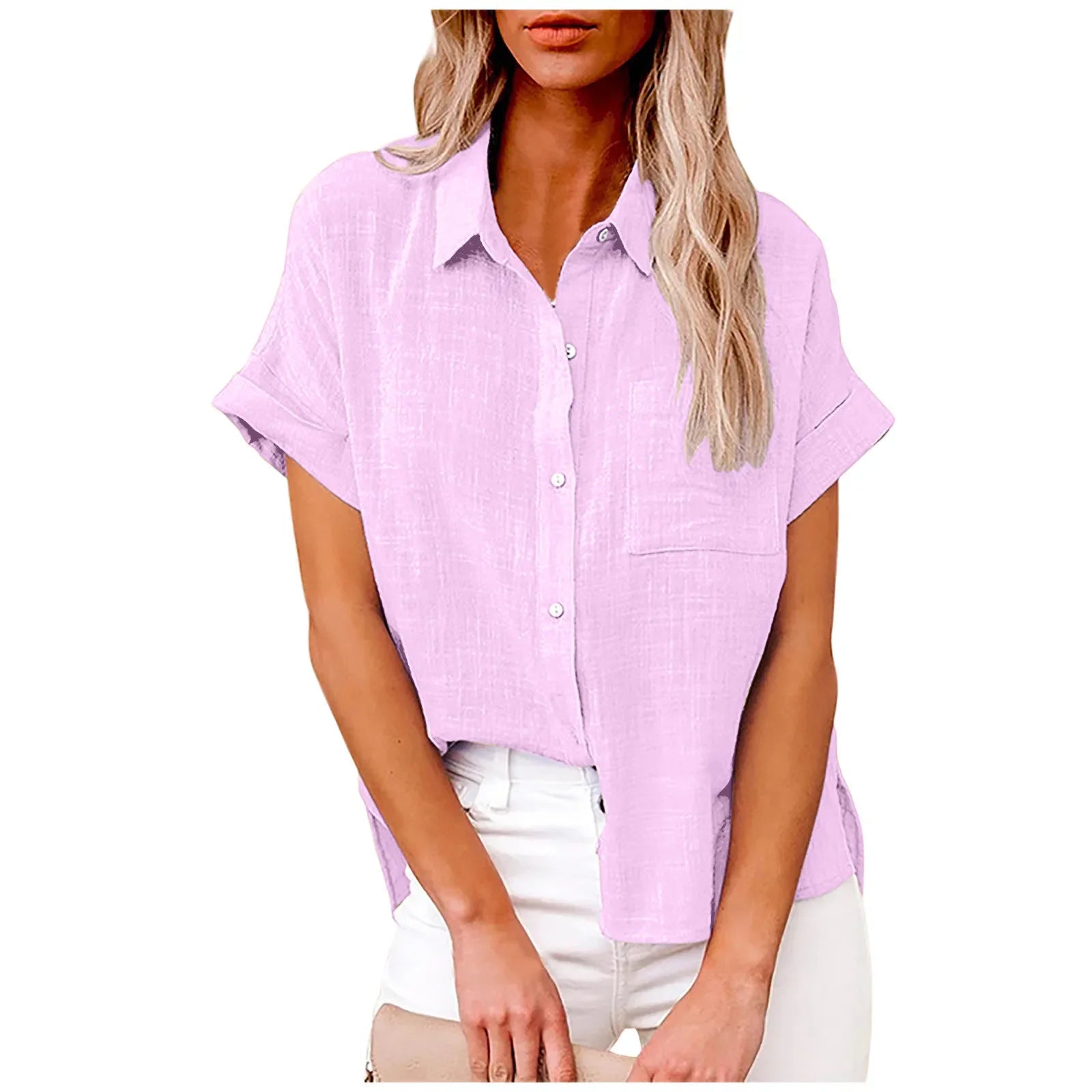 Women’s Short Sleeve Linen Top