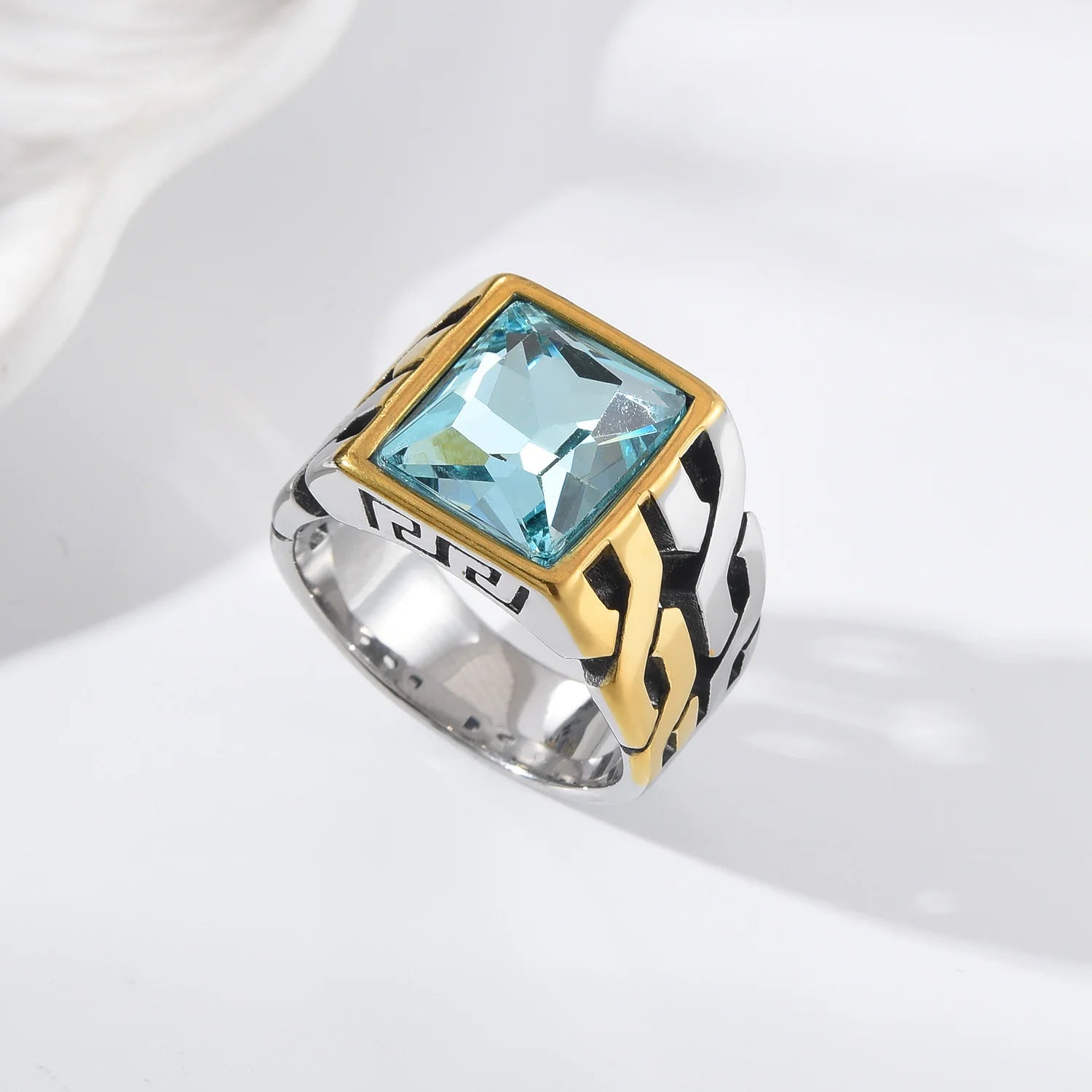 A3506 Gold plating Men's High Quality 316LStainless Steel Onyx Watchband Rings Classic Fashion Trend Jewelry Product - Jeglowstore