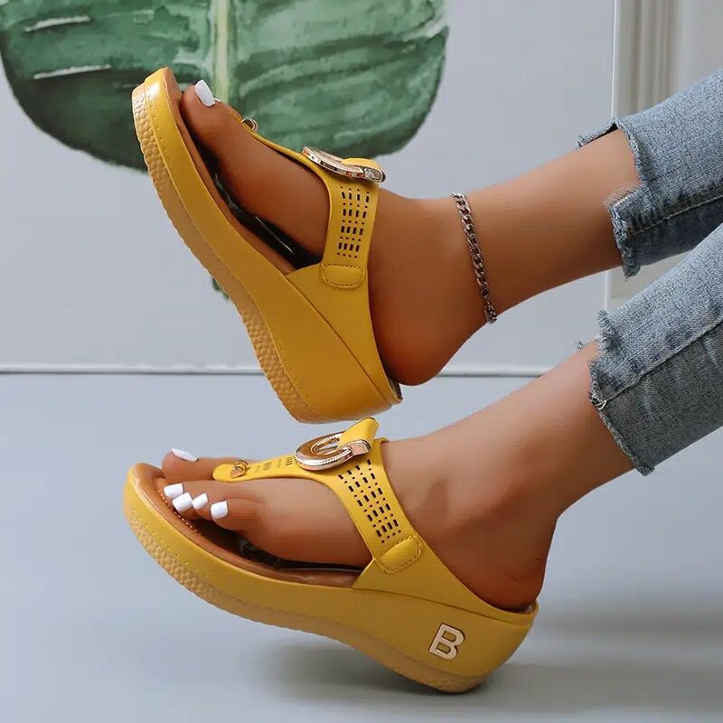 Women New Summer Sandals Open Toe Beach Shoes Flip Flops Wedges Comfortable Slippers Cute Sandals Plu Size 35~43 Chaussure Femme - Jeglowstore