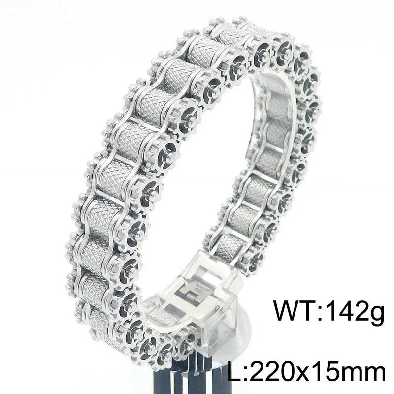 Retro Heavy Stainless Steel Motorcycle Chain Bracelet - Jeglowstore