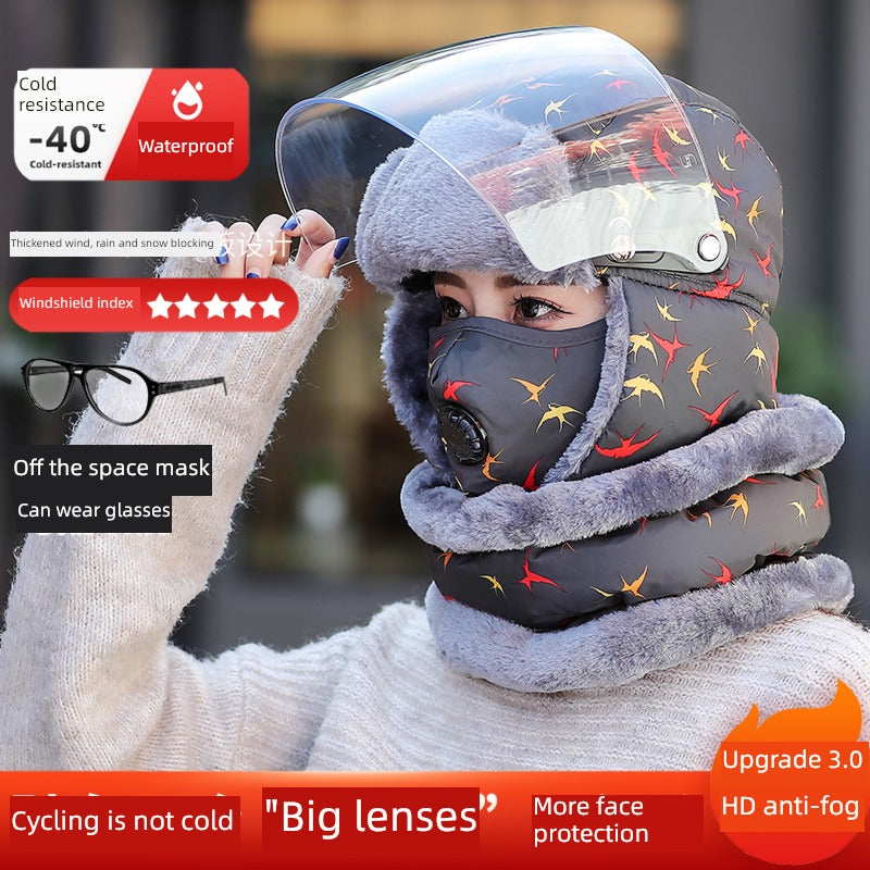 Women's Winter Cold-Proof Cycling Warm Artifact Eye Protection Hat - Jeglowstore