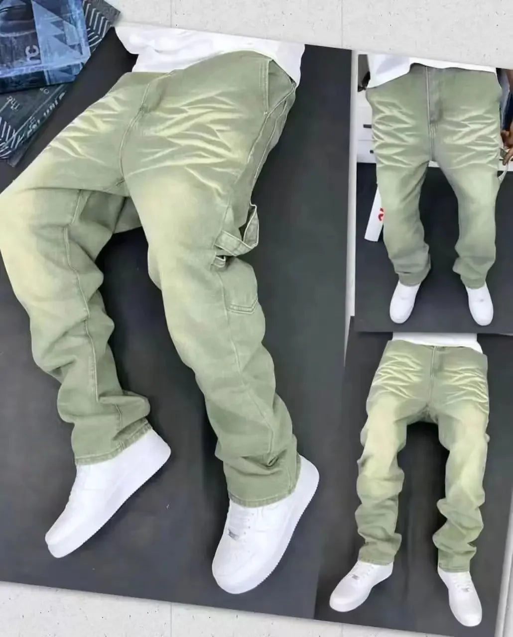 Distressed Vintage Men’s Denim Jeans - Jeglowstore