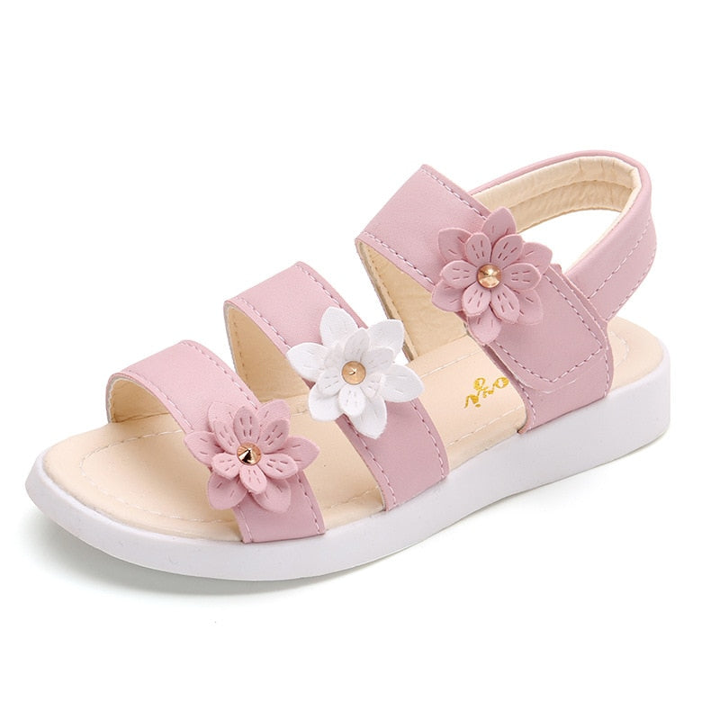 Girls Sandals Gladiator Flowers Sweet Soft Children Beach Shoes Kids Summer Floral Sandals Princess Fashion Cute High Quality - Jeglowstore