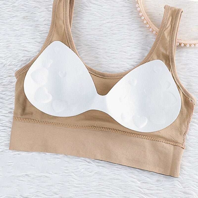Summer Women Comfortable Seamless Large U Sports Bra For Cup Running Yoga Gym Crop Top Women Push Up Sport Bra Top New