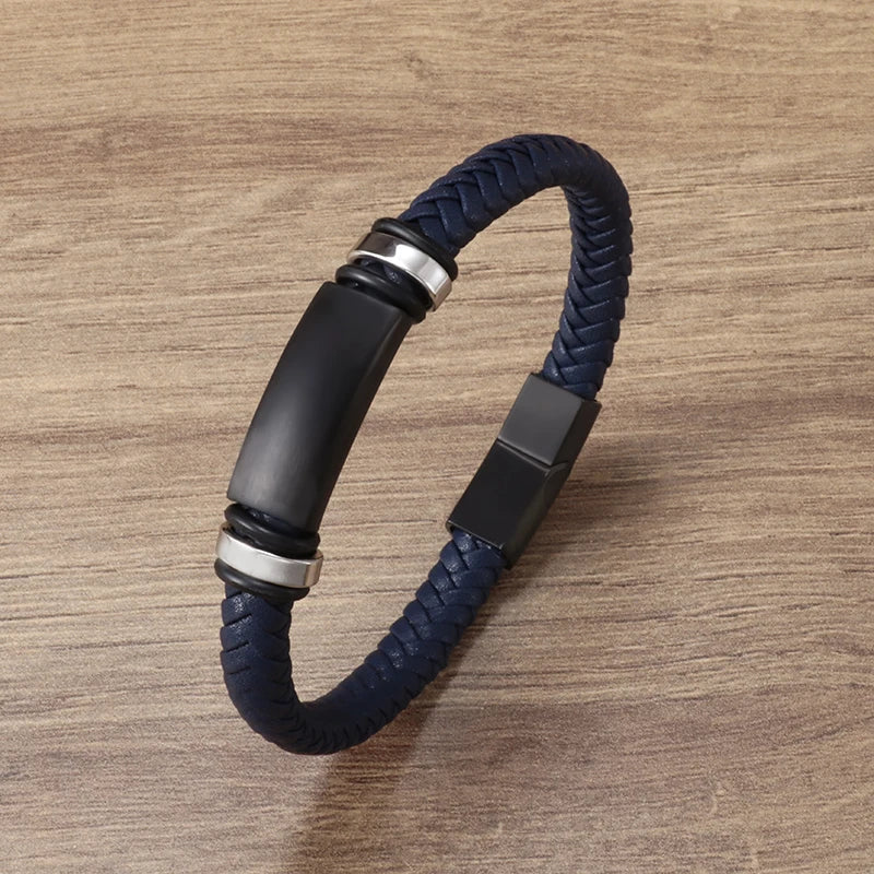 Business Style Leather Men’s Bracelet - Jeglowstore