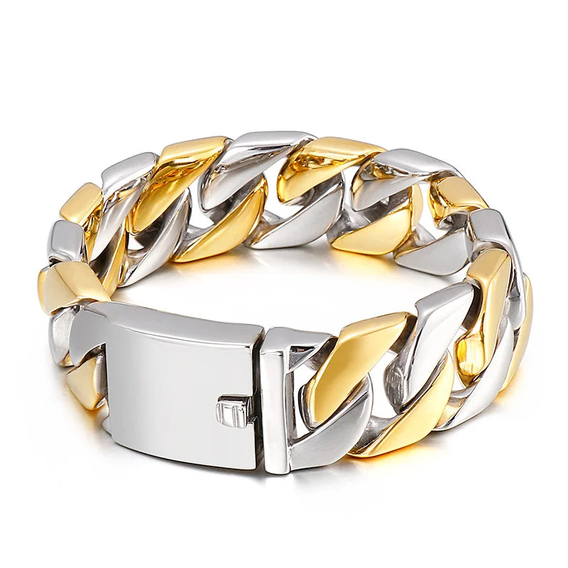 Silver Tone Cuban Curb Bracelet - Jeglowstore