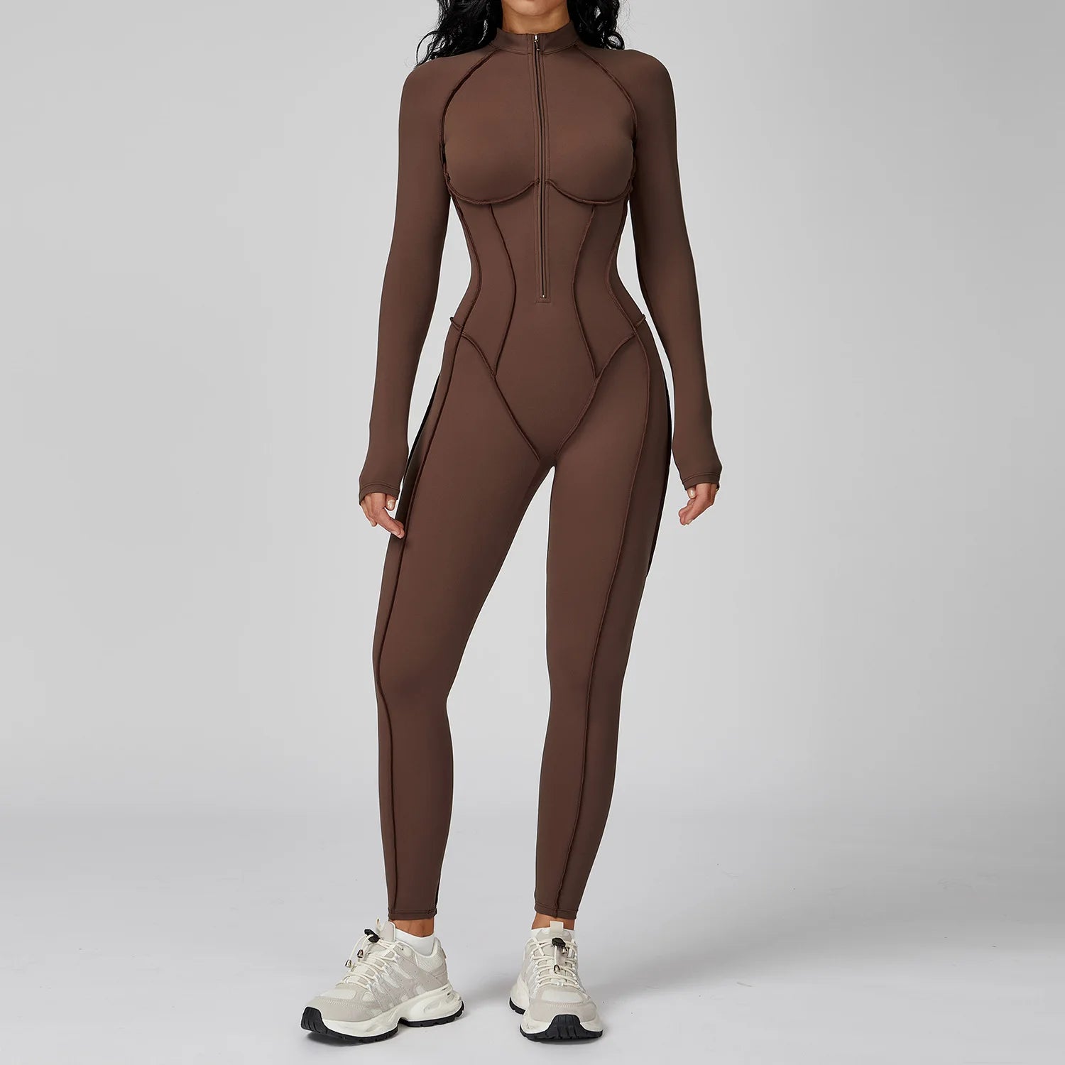 Women’s Long Sleeve Workout Bodysuit High-Intensity Jumpsuit