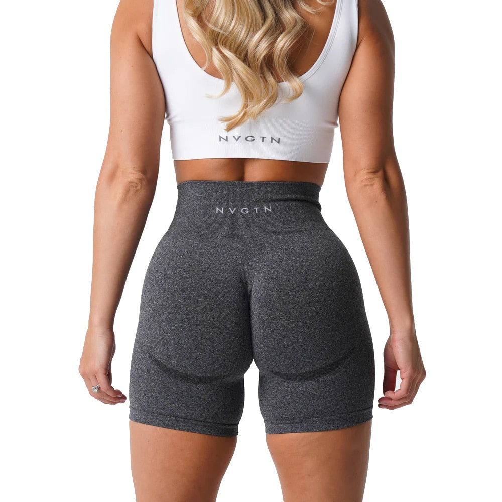NVGTN Women's Seamless High Waist Shorts Smile Contour Cycling Shorts Gym Yoga Workout Casual Sports