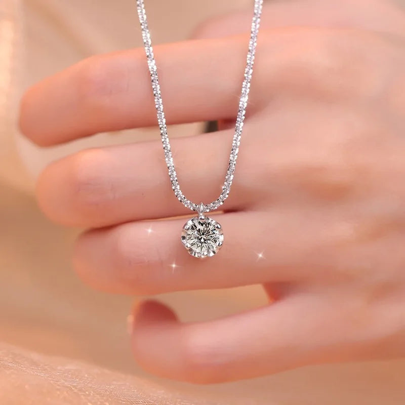 Sparkling Moissanite Silver Necklace - Jeglowstore