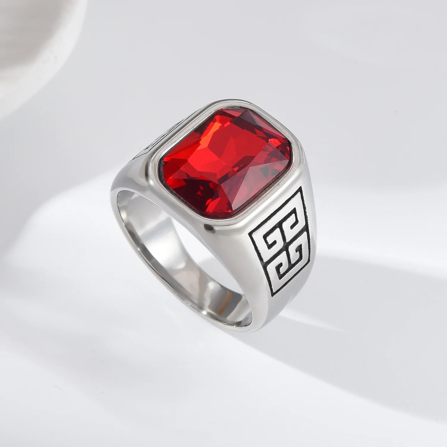 A3485 Men's High Quality 316LStainless Steel Onyx Watchband Rings Classic Fashion Trend Jewelry Product - Jeglowstore