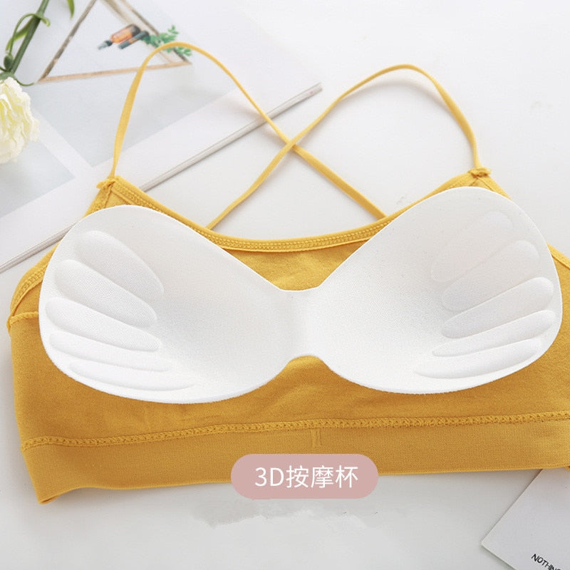 Women Top Cross Strap Sports Bra Thin Push Up Sport Bra Yoga Gym Crop Top Brassiere Fitness Tube Top Breathable Beauty Back Bras