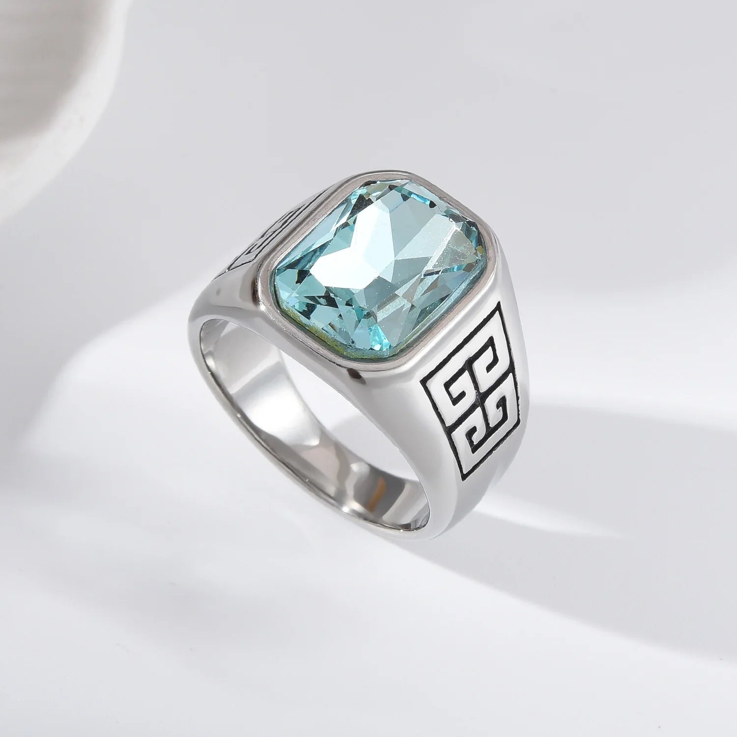 A3485 Men's High Quality 316LStainless Steel Onyx Watchband Rings Classic Fashion Trend Jewelry Product - Jeglowstore