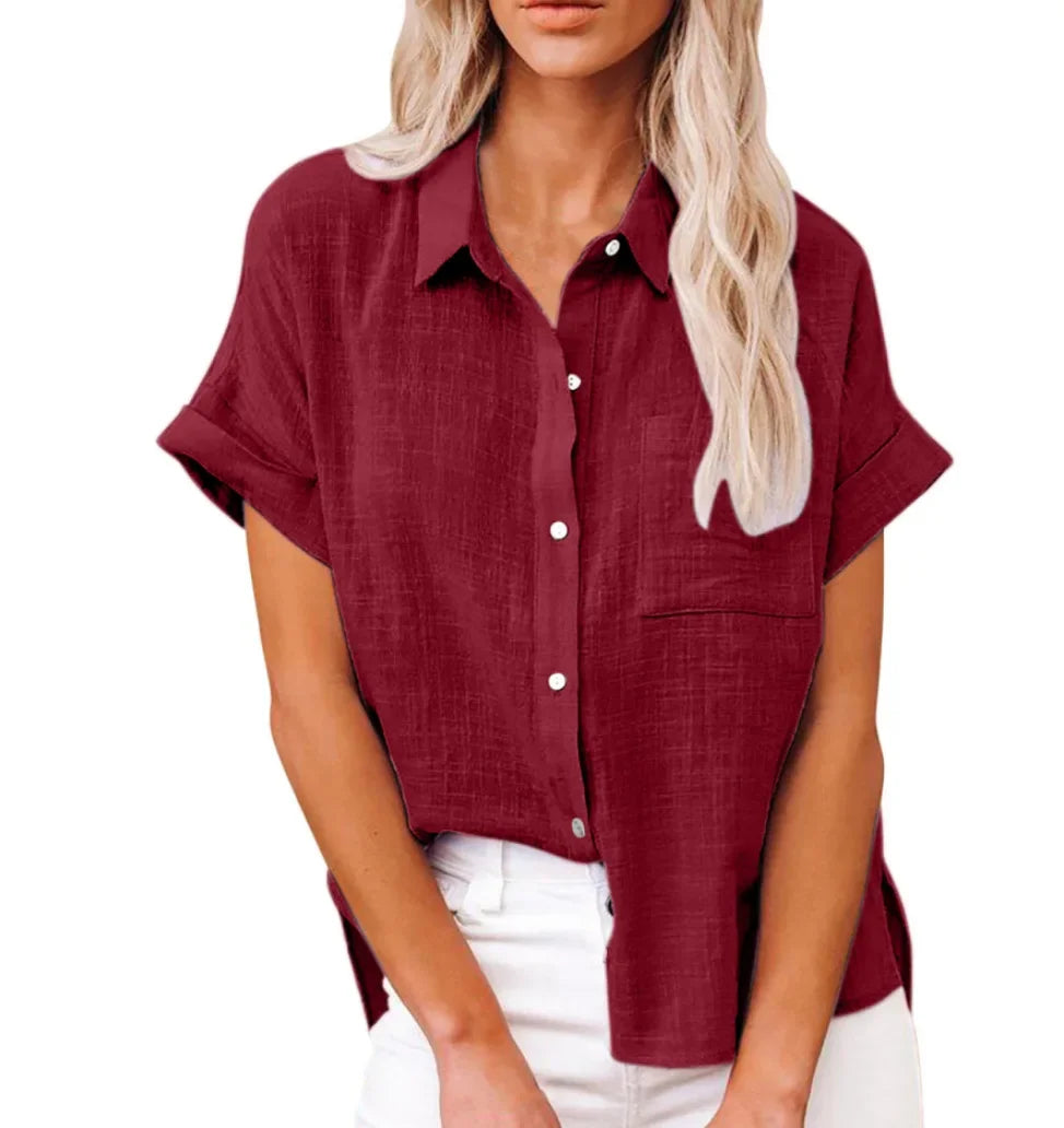 Women’s Short Sleeve Linen Top