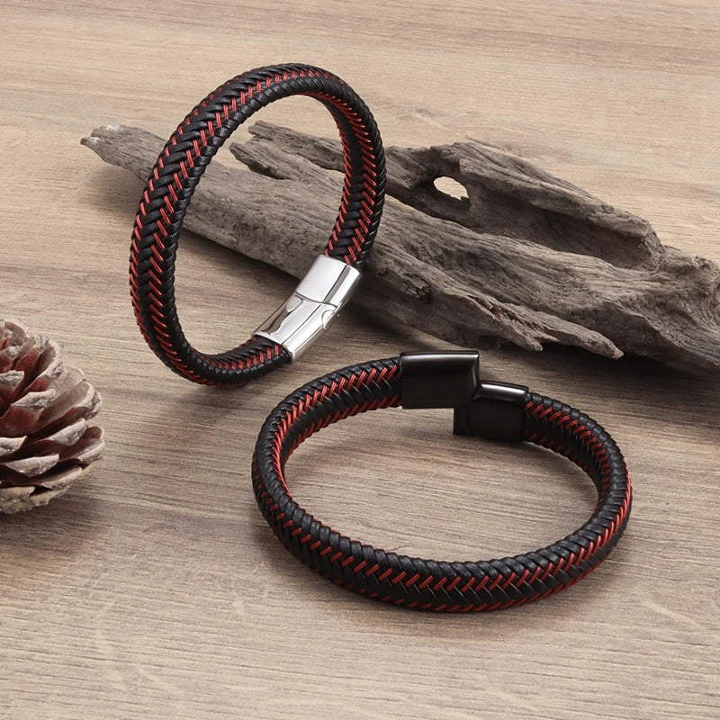 Business Style Leather Men’s Bracelet - Jeglowstore