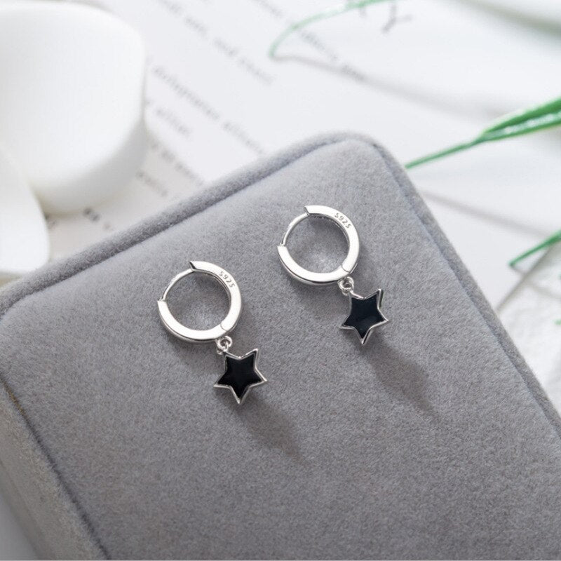 CIAXY Silver Color Small Five-pointed Star Earrings for Women Girl Simple Korean Fashion Ear Buckles Earring Trendy Jewelry