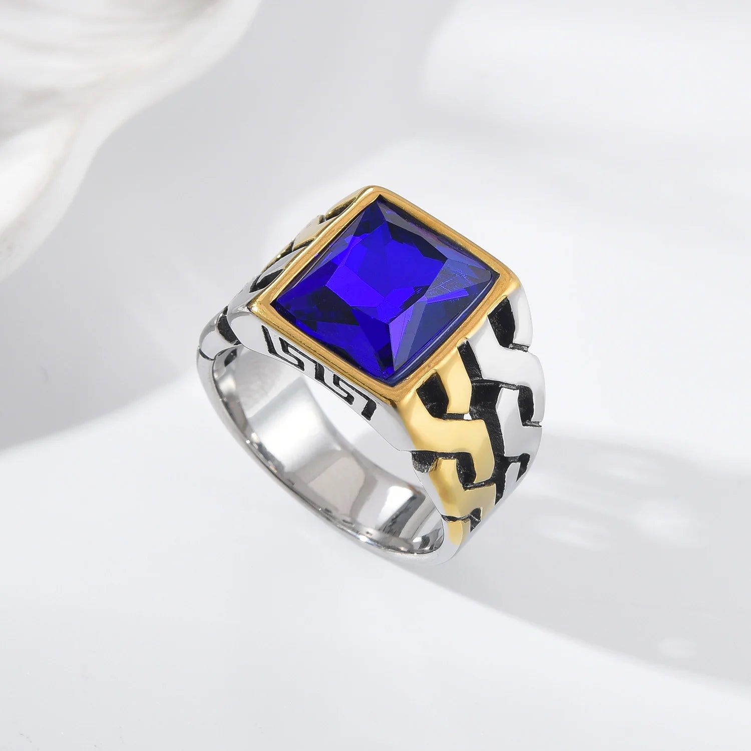 A3506 Gold plating Men's High Quality 316LStainless Steel Onyx Watchband Rings Classic Fashion Trend Jewelry Product - Jeglowstore