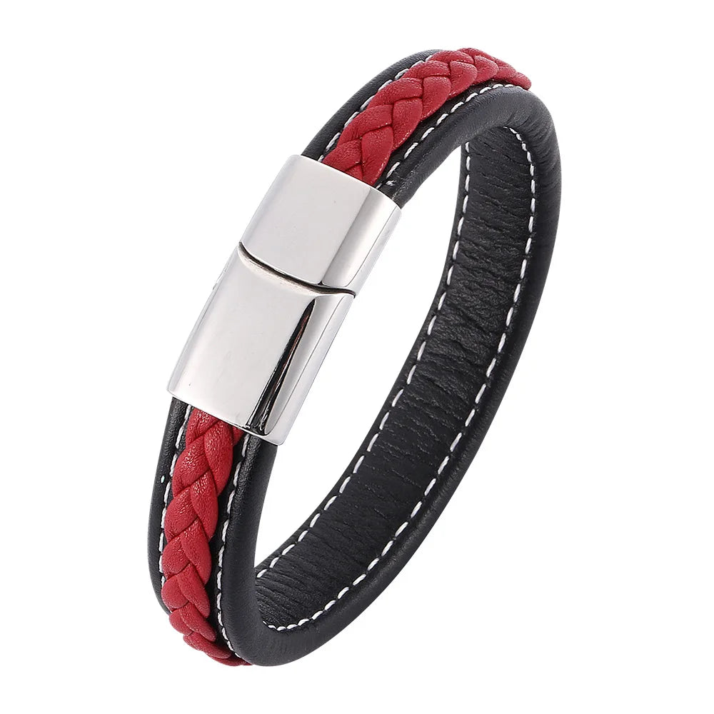 Business Style Leather Men’s Bracelet - Jeglowstore