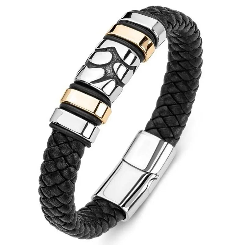 Business Style Leather Men’s Bracelet - Jeglowstore