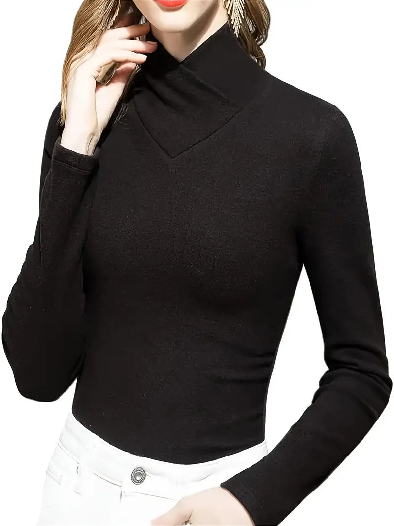 Women’s Casual High Neck T-Shirt - Jeglowstore