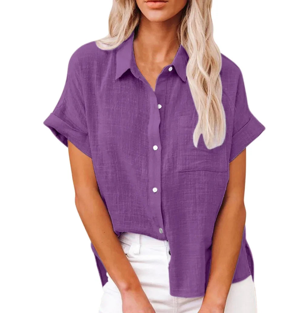 Women’s Short Sleeve Linen Top