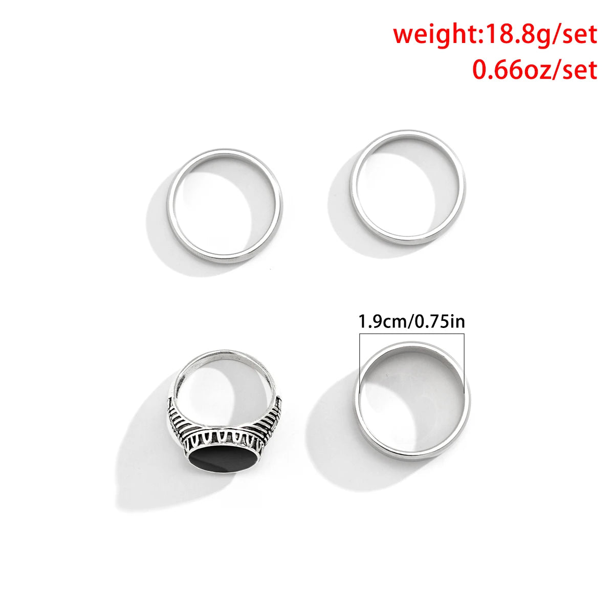 Retro Wide Stainless Steel Rings - Jeglowstore