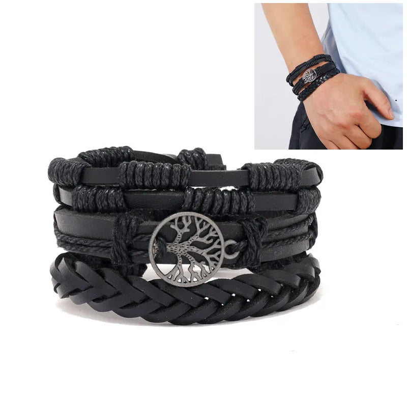 Rock Gothic Multilayer Leather Bracelet - Jeglowstore