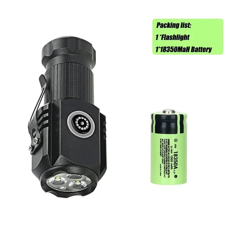 5000 MAH Powerful LED Flashlight Rechargeable Lamp Side Light Waterproof Handheld Torch Outdoor Camping Hiking