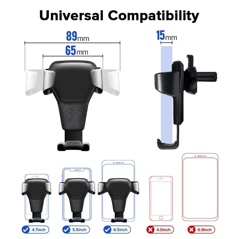 Gravity Car Holder For Phone Air Vent Clip Mount Mobile Cell Stand Smartphone GPS Support For iPhone 13 12 Xiaomi Samsung Phone - Jeglowstore