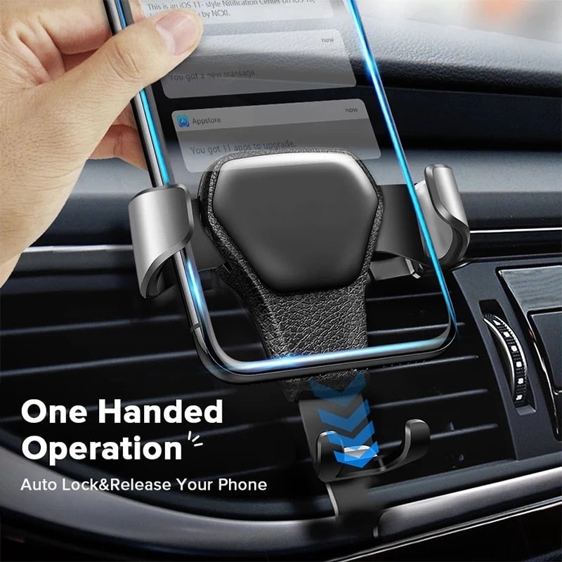 Gravity Car Holder For Phone Air Vent Clip Mount Mobile Cell Stand Smartphone GPS Support For iPhone 13 12 Xiaomi Samsung Phone - Jeglowstore