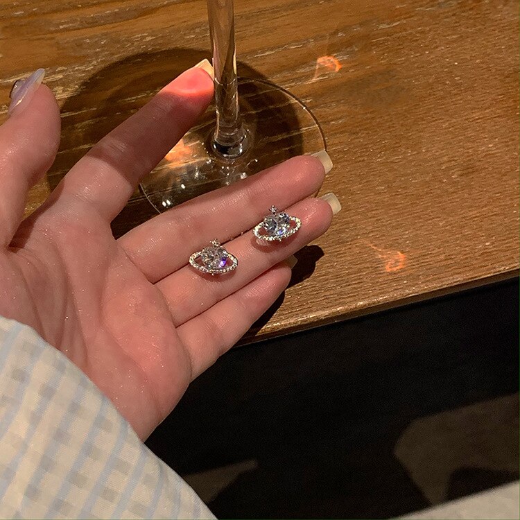 2022 New Trendy Simplicity Korean Planet Stud Earring for Women Ear Pierced Wedding Party Jewelry Gift Pendientes