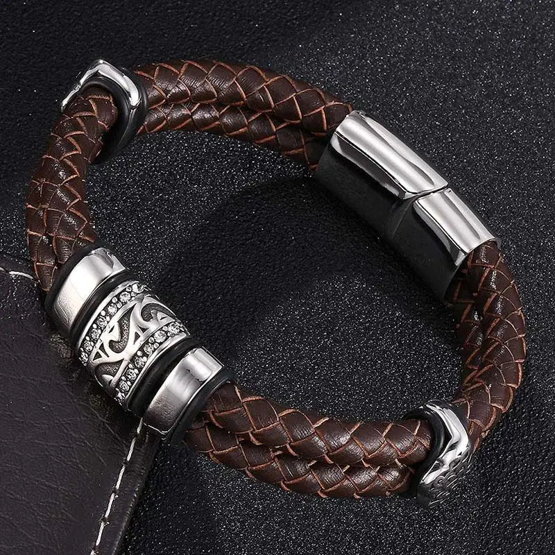 Business Style Leather Men’s Bracelet - Jeglowstore