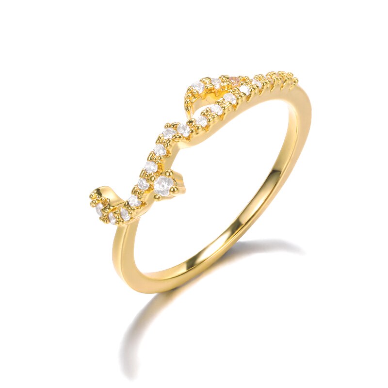 Fashion Classic Minimalism Stainless Steel Zircon Arabic Love Ring For Women Romantic Crystal Charm Jewelry Couple Wedding Gifts